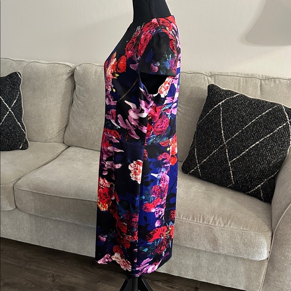 Betsey Johnson Black Dress with Red and Purple Floral Print - Picture 4 of 5